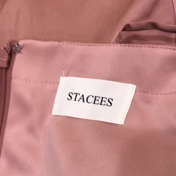 NWT Stacees Formal Maxi Dress Size 4 Blush Pink Cowl Neck Gown - Picture 7 of 10